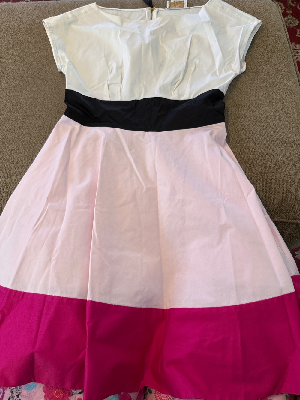 Kate Spade Fit and Flare Color Block Dress Size 4 Stretch (TD)